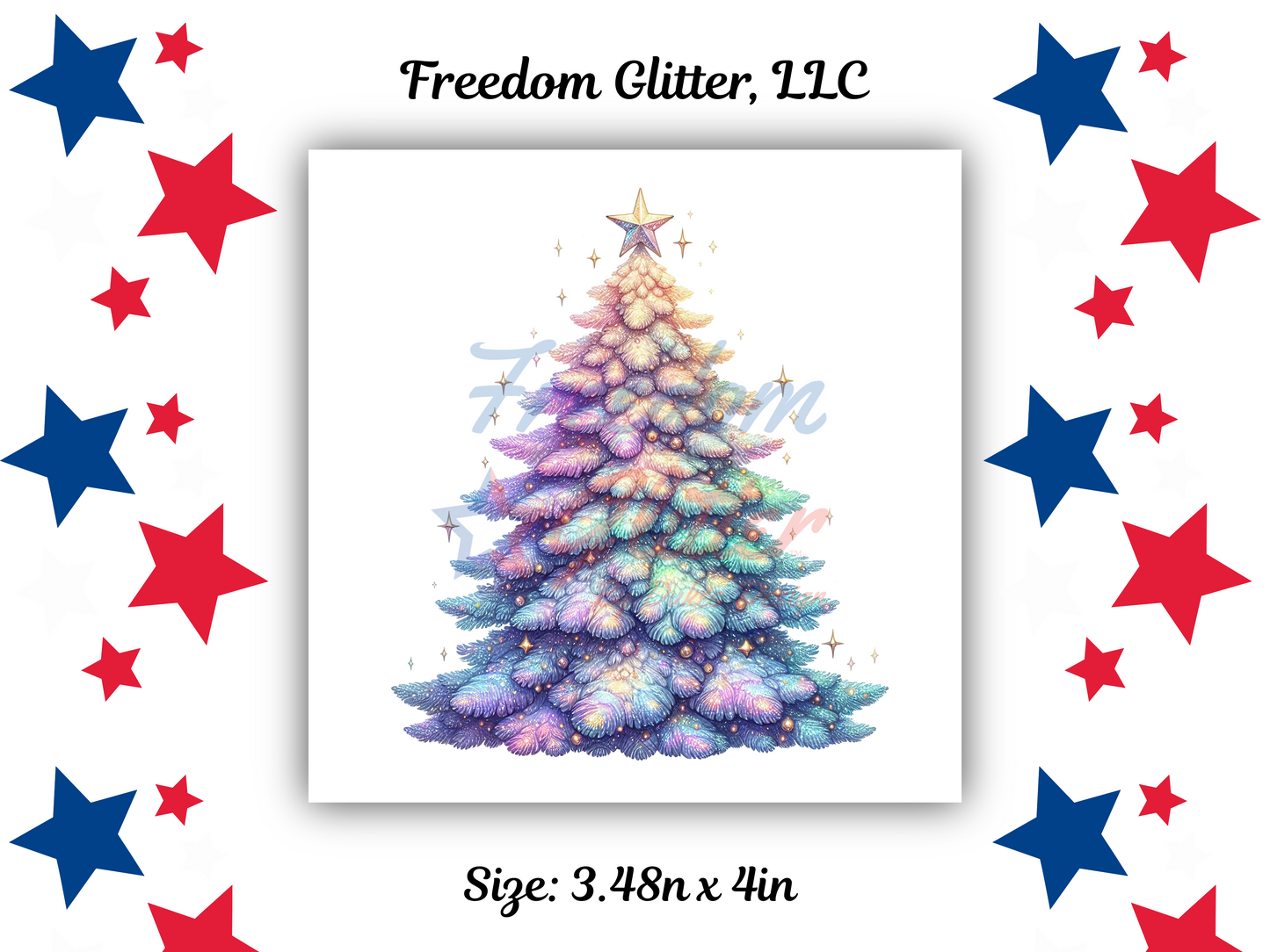 Iridescent Christmas Tree Decal (UVDTF)