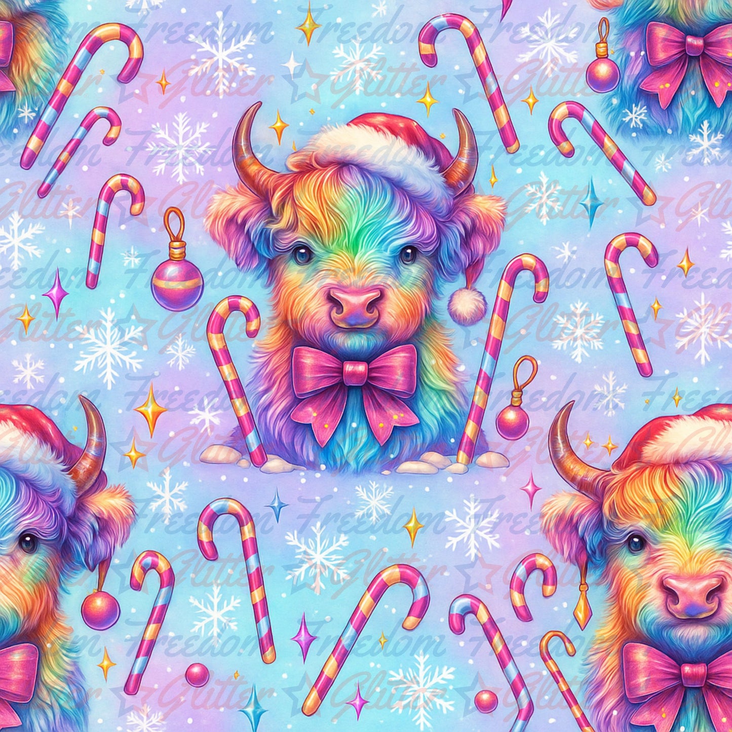 Iridescent Highland Cow (Printed Vinyl)