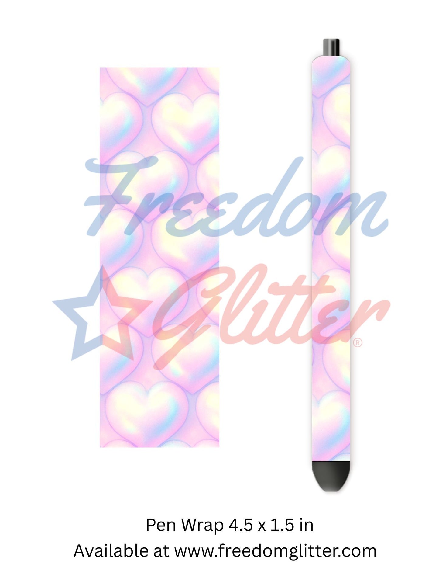 Iridescent Pastel 3D Hearts 2 (Printed Vinyl)