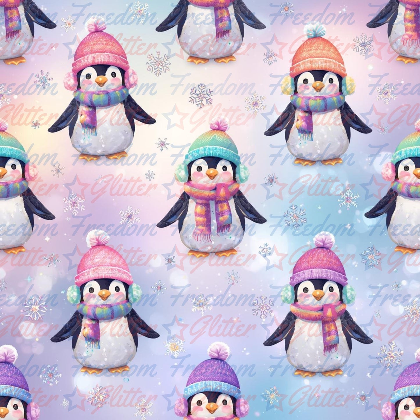 Iridescent Penguins (Printed Vinyl)