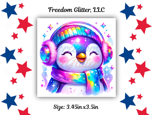 Iridescent Rainbow Penguin Decal (UVDTF)