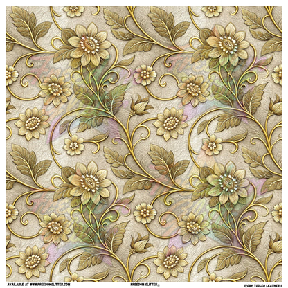 Ivory Tooled Leather 1 (Printed Vinyl)