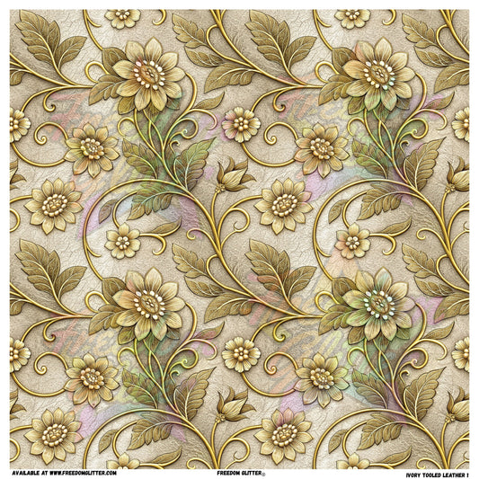 Ivory Tooled Leather 1 (Printed Vinyl)
