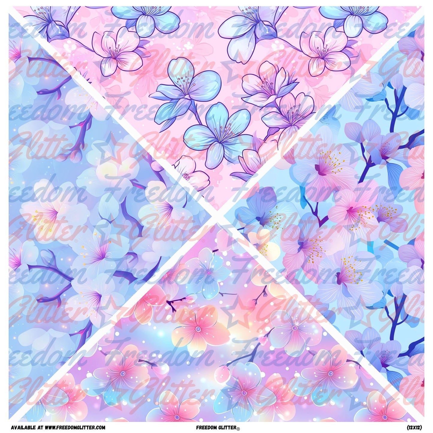 Kawaii Floral Mixed Triangles (Printed Vinyl)