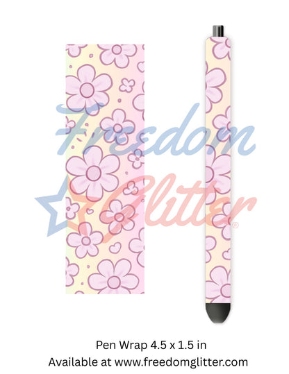 Kawaii Pastel Rainbow Doodle Flowers (Printed Vinyl)