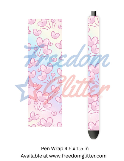 Kawaii Pastel Rainbow Doodle Hearts (Printed Vinyl)