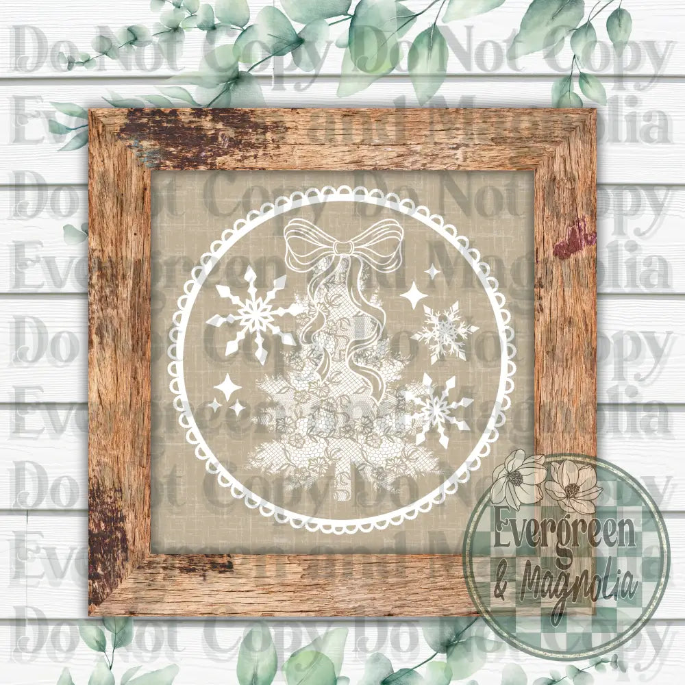 Lace Tree Circle (White)