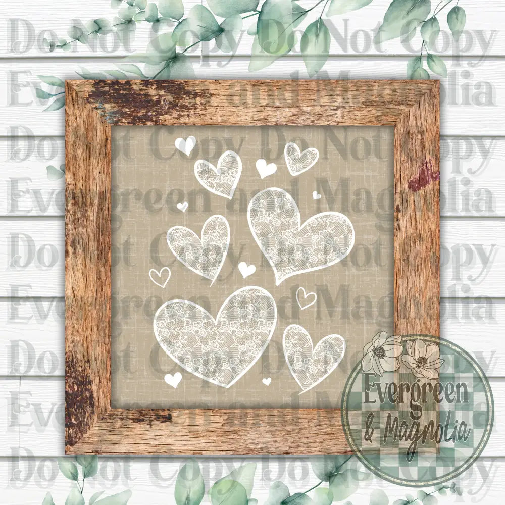 Lace Hearts (White)