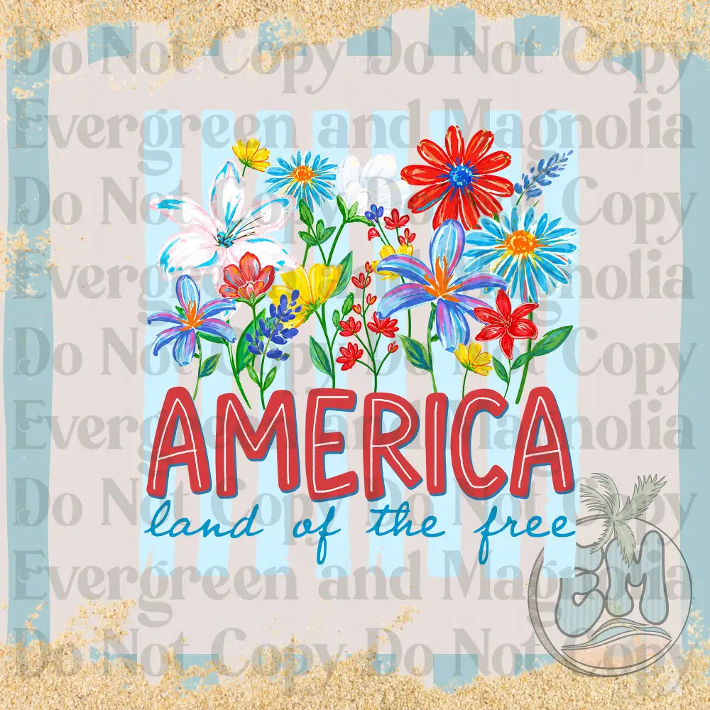 America land of the free floral