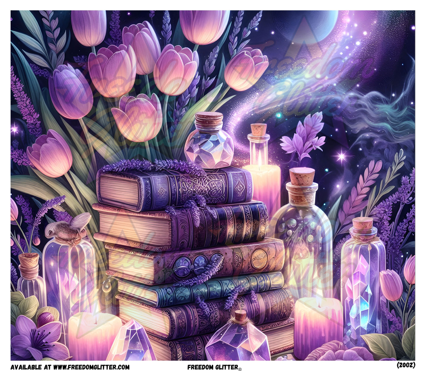 Lavender Floral Magic Books (Printed Vinyl)