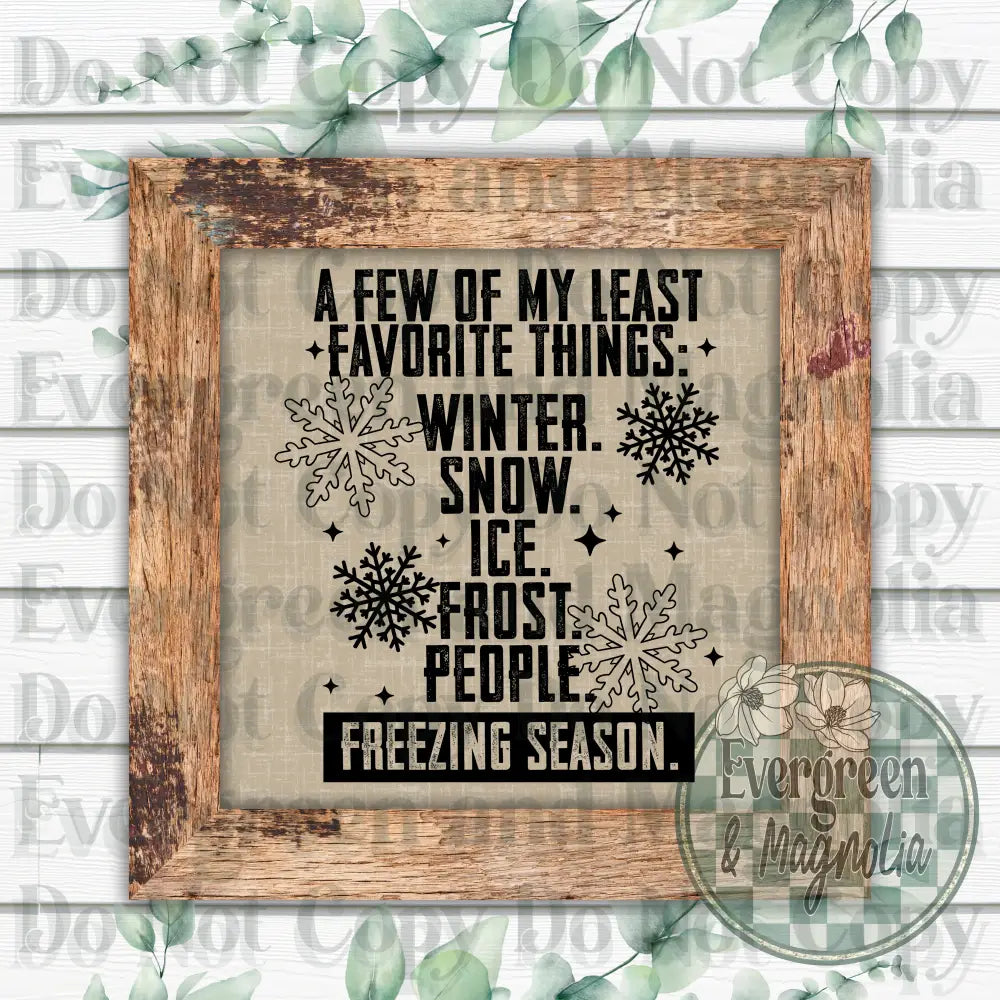 Least Favorite Things (Black)