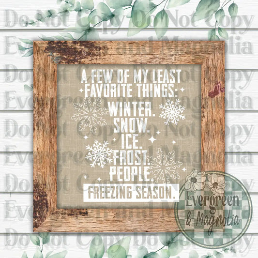 Least Favorite Things (White)
