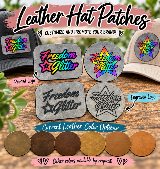 Custom Leather Hat Patches – Printed or Engraved