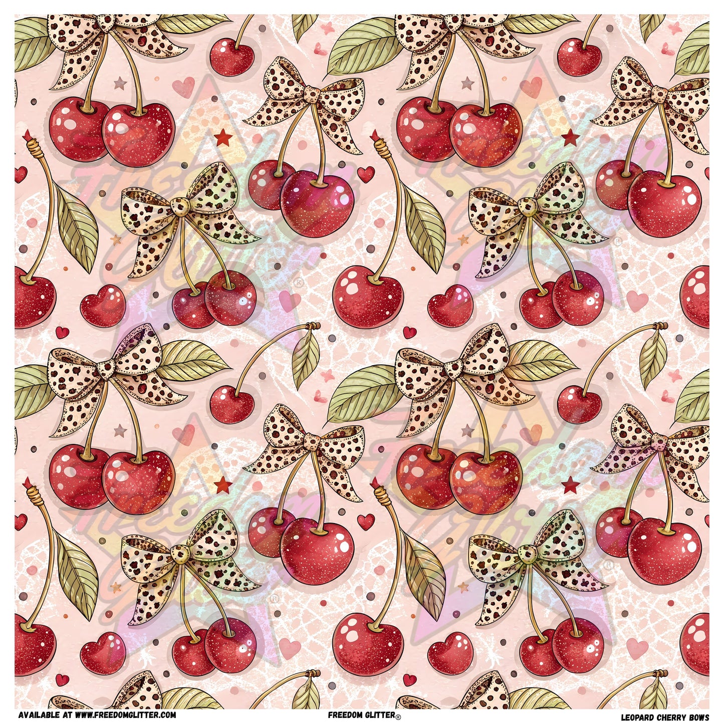 Leopard Cherry Bows (Printed Vinyl)