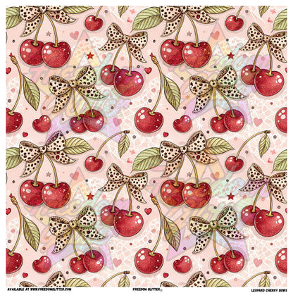Leopard Cherry Bows (Printed Vinyl)