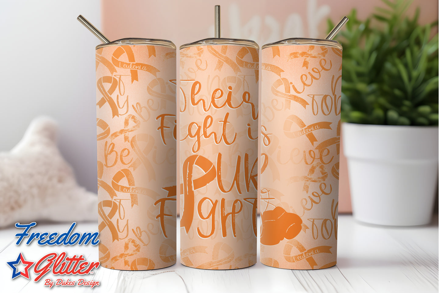 Leukemia Awareness Tumbler Wrap (Printed Vinyl)