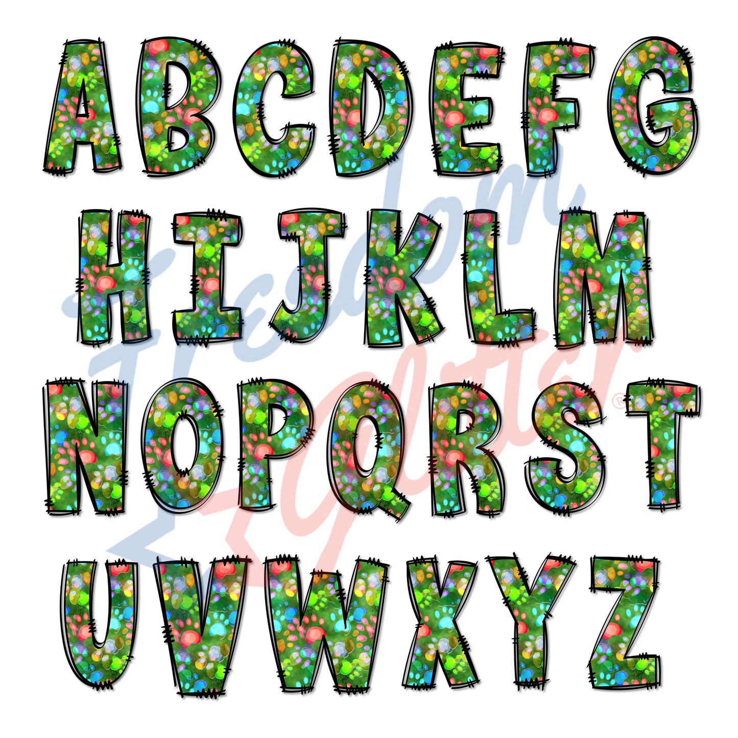 Customized Christmas Pet Gift Tags - Light Paw Letters