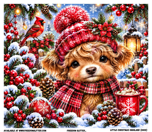 Little Christmas Highland Tumbler Wrap (Printed Vinyl)