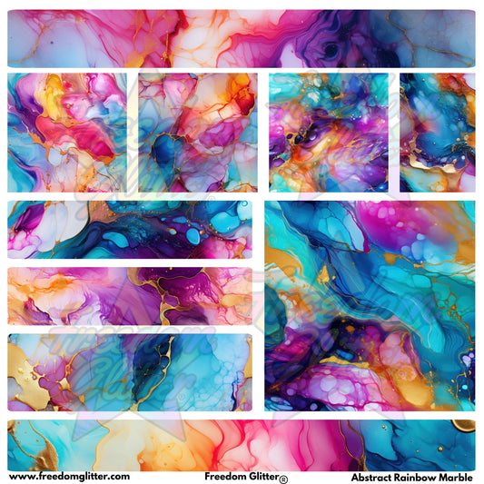 Mixed Image Sheet - Abstract Rainbow Marble (Printed Vinyl)