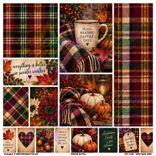 Mixed Image Sheet - Cozy Plaid (Printed Vinyl)