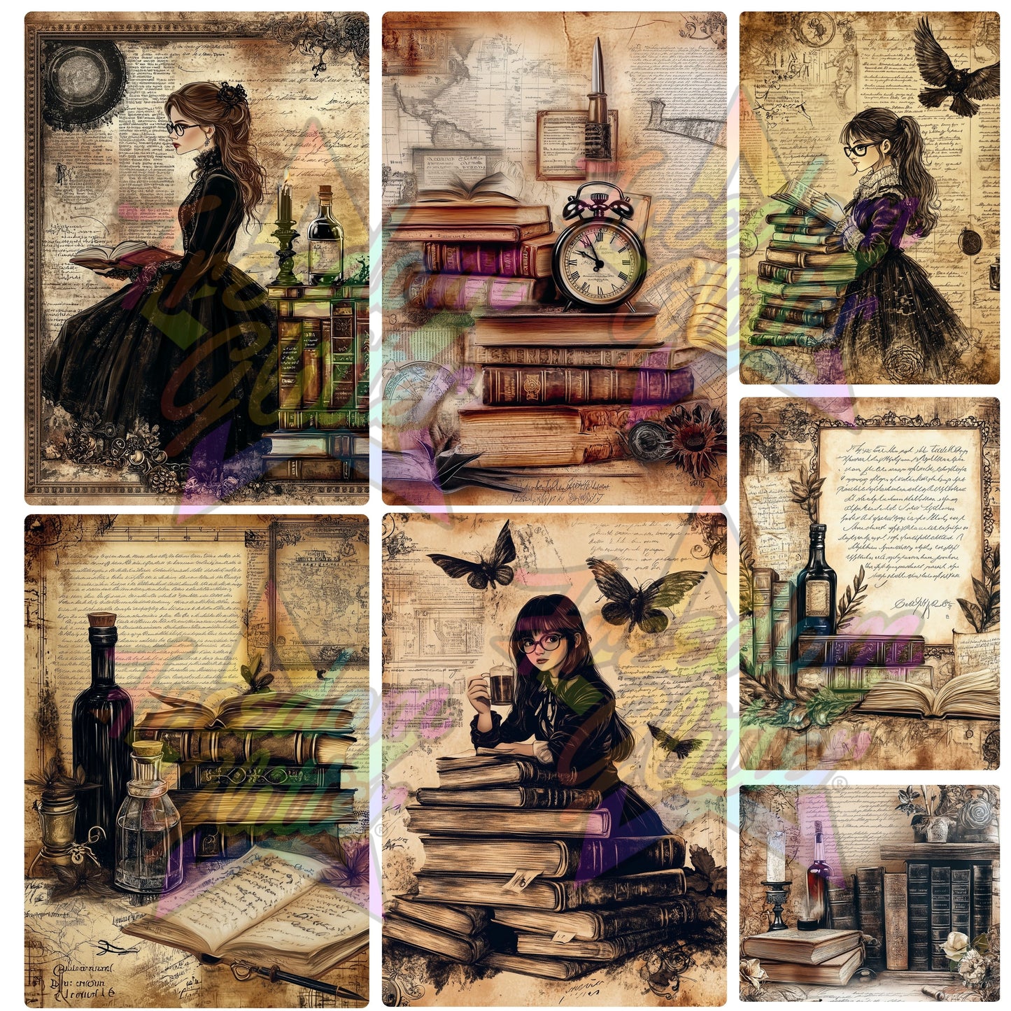 Mixed Image Sheet - Dark Academia 2 (Printed Vinyl)