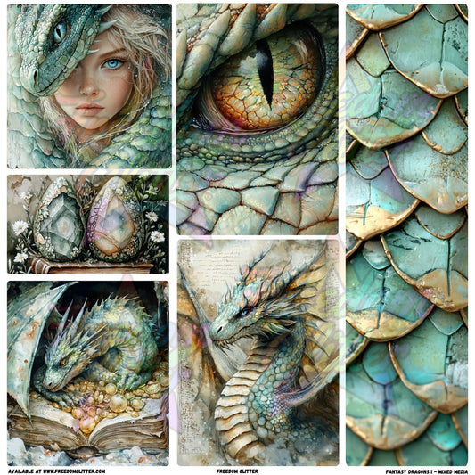 Mixed Image Sheet - Fantasy Dragons 1 (Printed Vinyl)