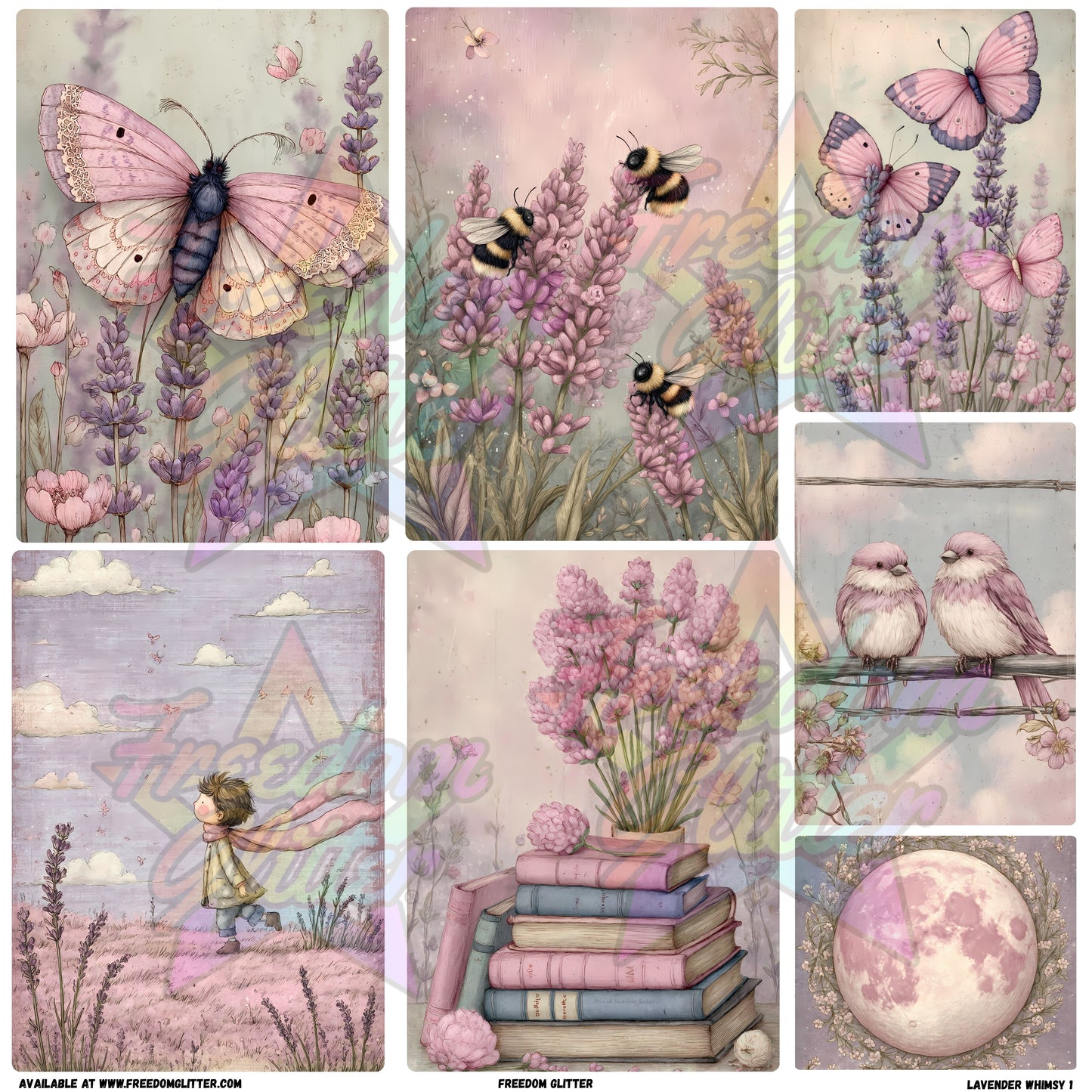 Mixed Image Sheet - Lavender Whimsy 1 (Printed Vinyl)
