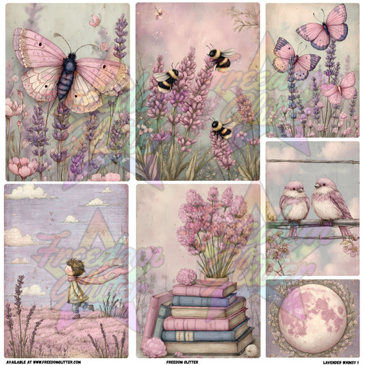 Mixed Image Sheet - Lavender Whimsy 1 (Printed Vinyl)