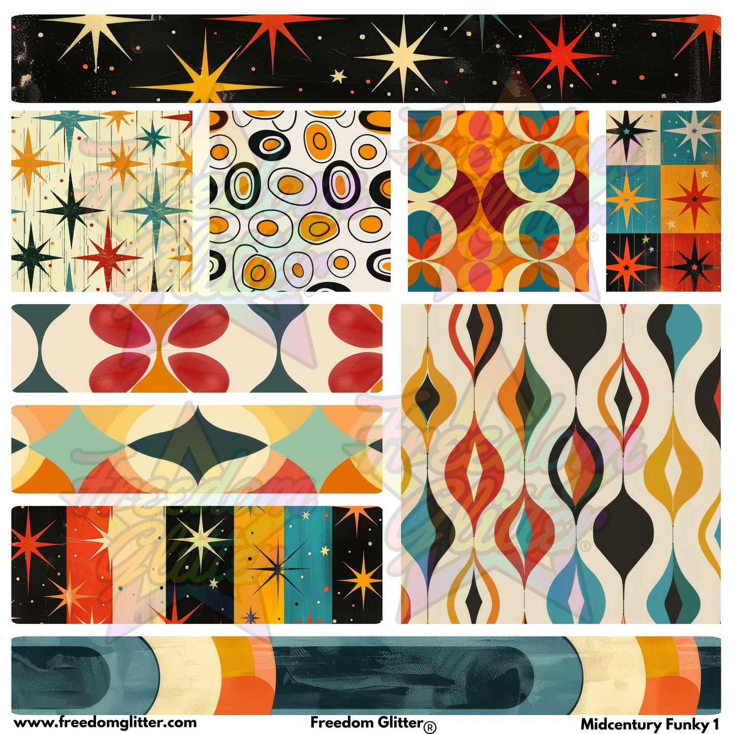 Mixed Image Sheet - Midcentury Funky 1 (Printed Vinyl)