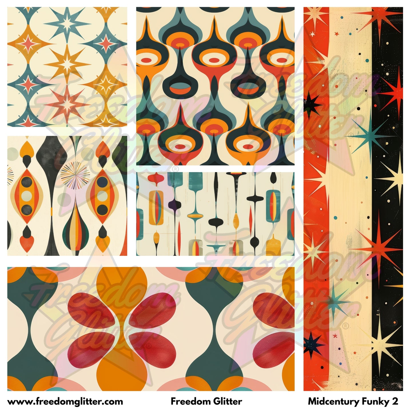 Mixed Image Sheet - Midcentury Funky 2 (Printed Vinyl)