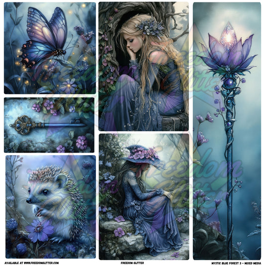 Mixed Image Sheet - Mystic Blue Forest 3 (Printed Vinyl)