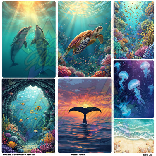 Mixed Image Sheet - Ocean Life 1 (Printed Vinyl)
