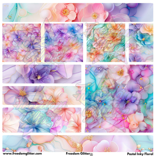 Mixed Image Sheet - Pastel Inky Floral (Printed Vinyl)