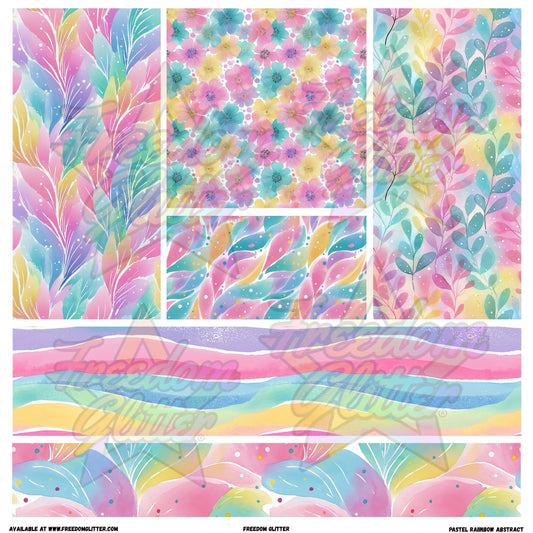 Mixed Image Sheet - Pastel Rainbow Abstract (Printed Vinyl)