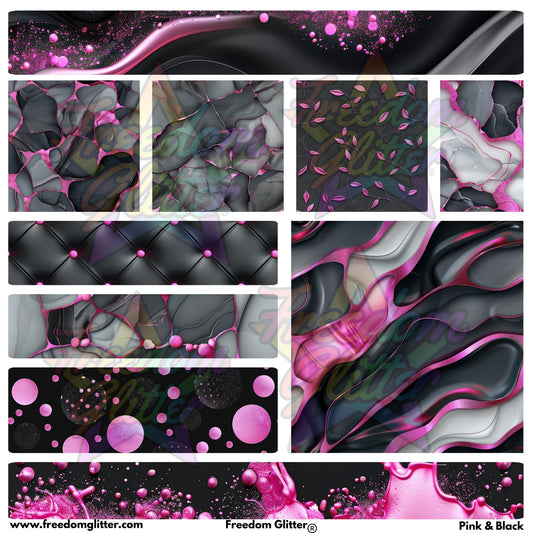 Mixed Image Sheet - Pink & Black (Printed Vinyl)