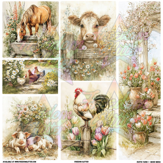 Mixed Image Sheet - Rustic Farm 1 (Printed Vinyl)