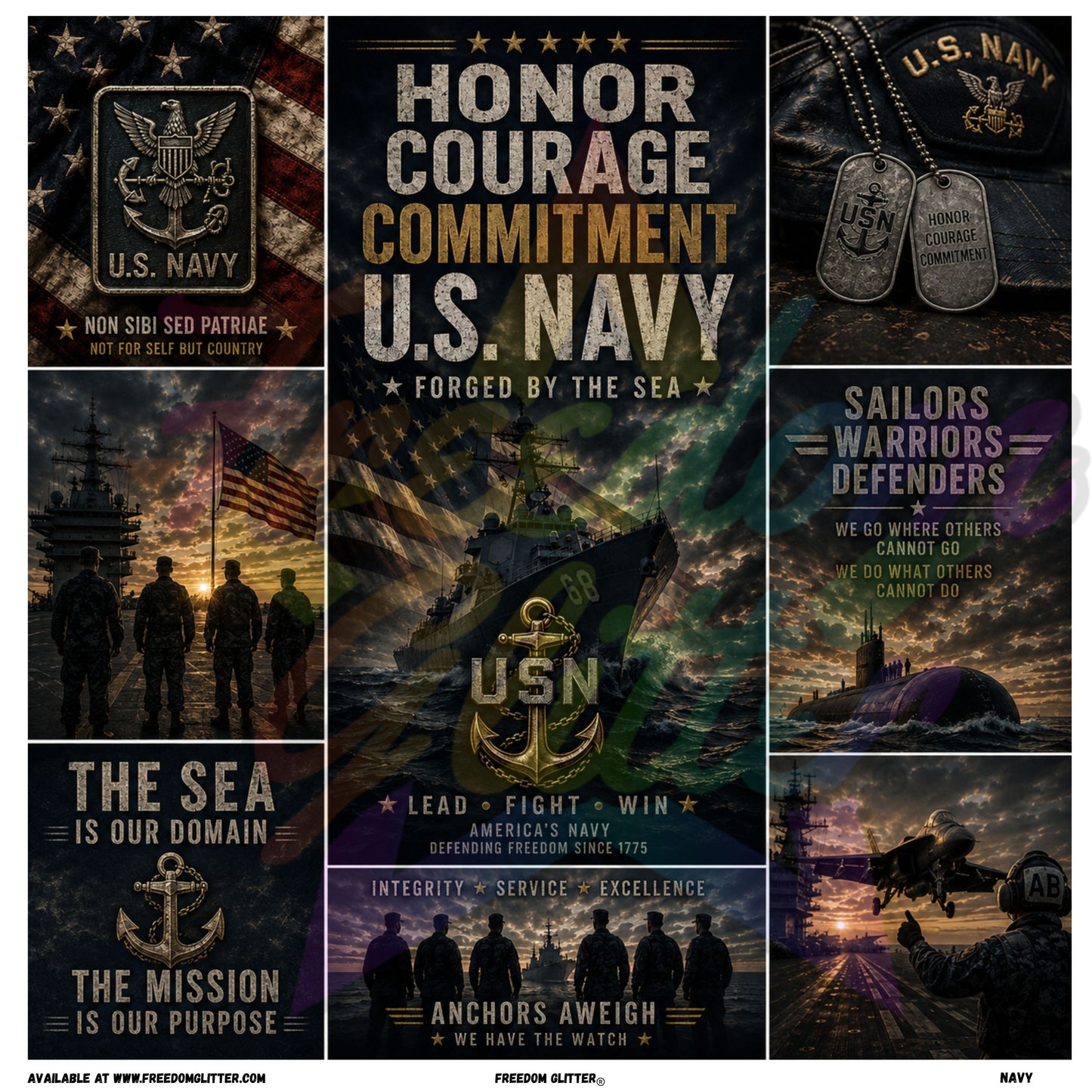 Mixed Image - Navy (Printed Vinyl)