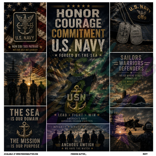 Mixed Image - Navy (Printed Vinyl)