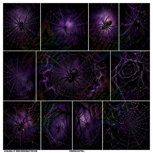 Mixed Image -Purple Spiders & Webs (Printed Vinyl)
