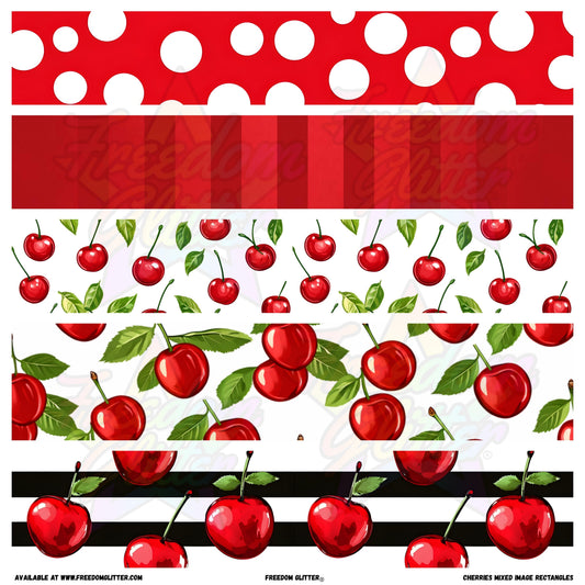 Cherries  - Mixed Image Rectangles (Printed Vinyl)
