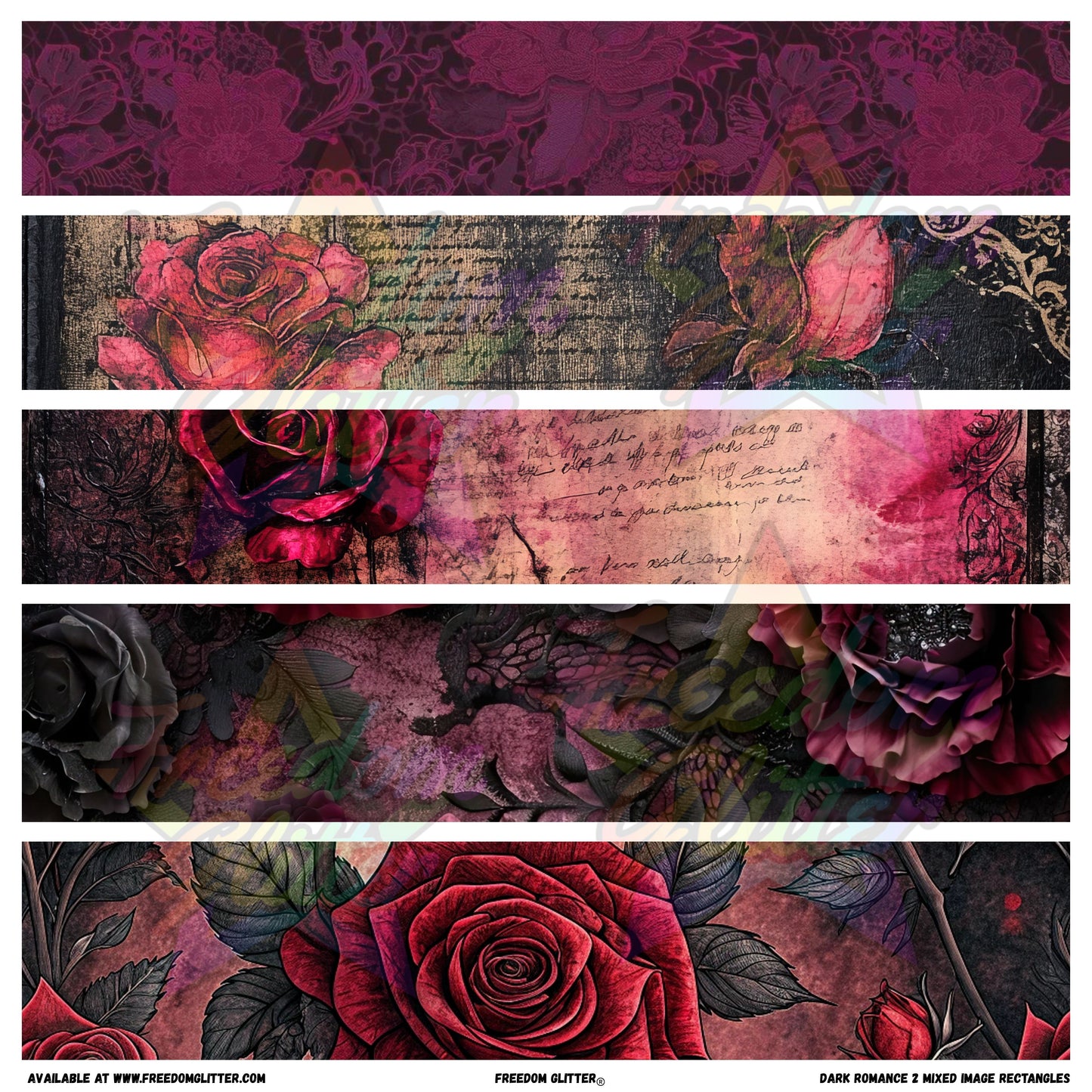 Dark Romance 2 - Mixed Image Rectangles (Printed Vinyl)