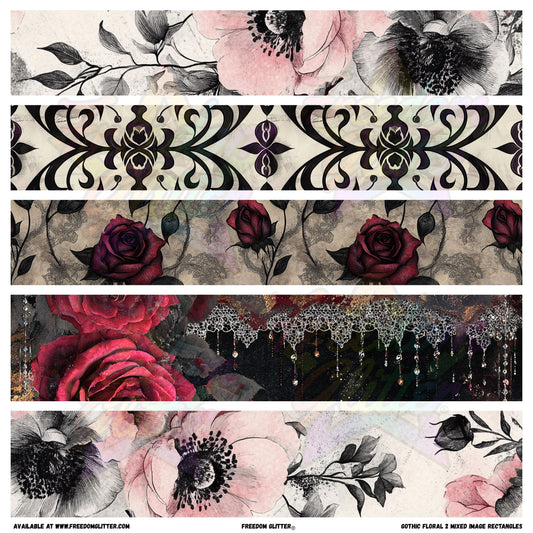 Gothic Floral 2 - Mixed Image Rectangles (Printed Vinyl)