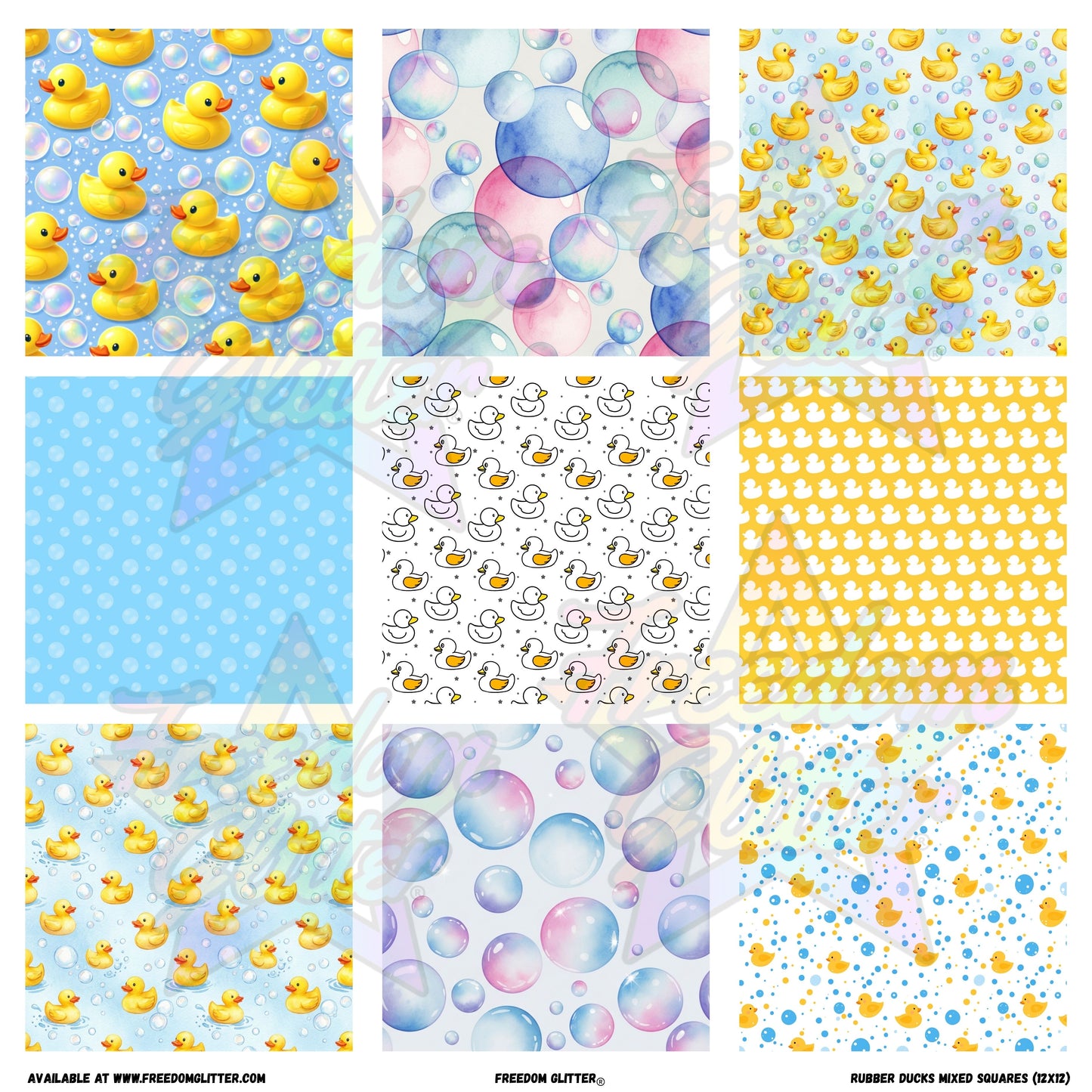 Mixed Squares - Rubber Duckies (Printed Vinyl)