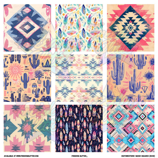 Mixed Squares - Southwestern 1 (Printed Vinyl)