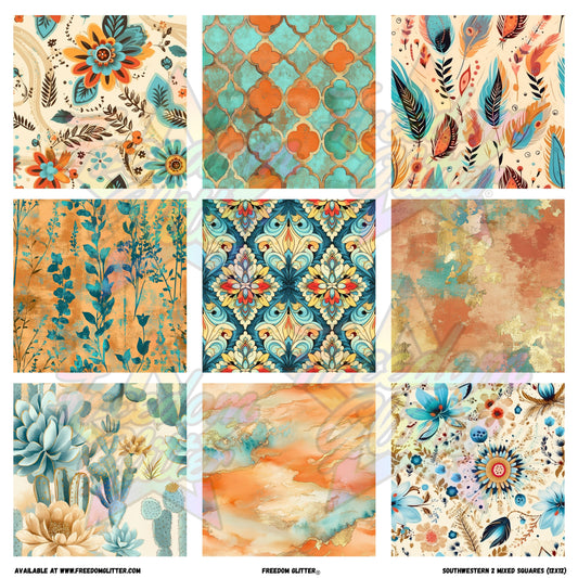 Mixed Squares - Southwestern 2 (Printed Vinyl)