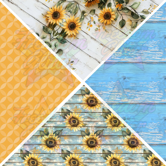 Mixed Triangles - Rustic Sunflowers 1 (Printed Vinyl)
