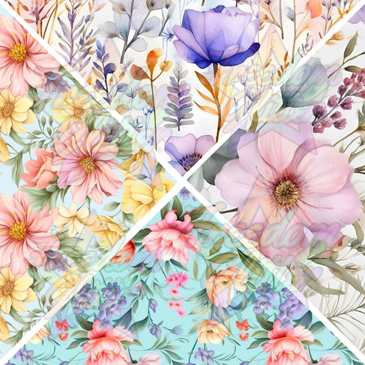 Mixed Triangles - Spring Floral 1 (Printed Vinyl)