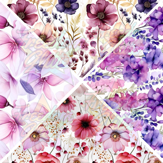 Mixed Triangles - Spring Floral 2 (Printed Vinyl)