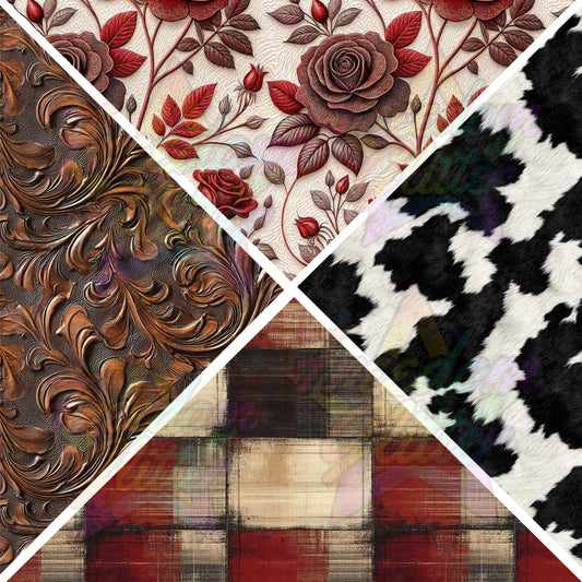 Mixed Triangles - Western Cowhide 1 (Printed Vinyl)