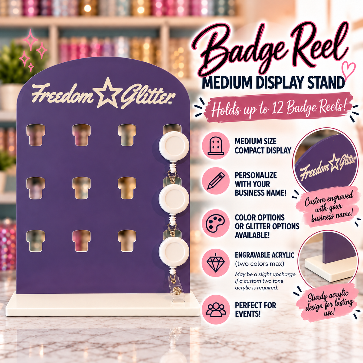 Medium Badge Reel Display Stand